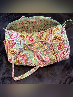 Vera Bradley Tutti Fruitti Mint Paisley Quilted Shoulder Bag